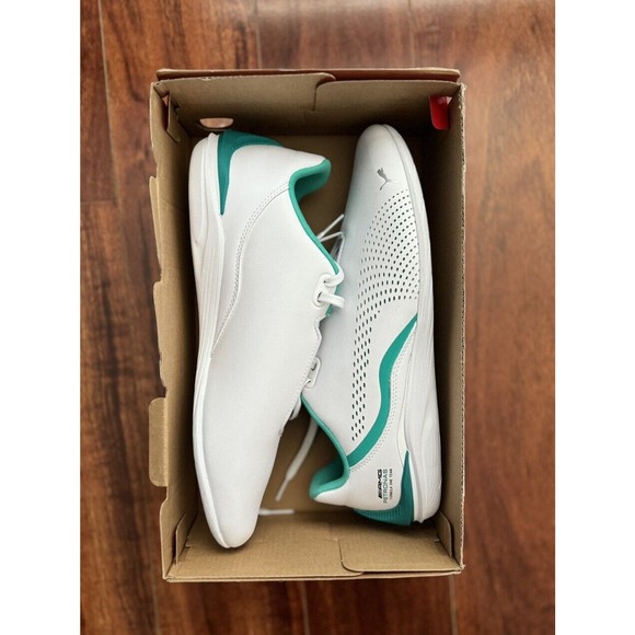 New Puma Mercedes AMG Cat Lace Up Sz 11 White Sneakers Casual Formula 1 - Picture 1 of 8
